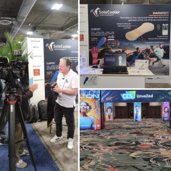 Stand Solecooler CES 2024 avec la semelle connectée sans batterie WarnFeet.